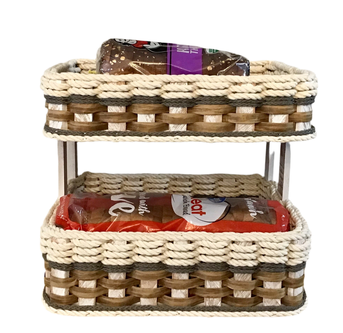 Double Bread Basket- Cottage Grey