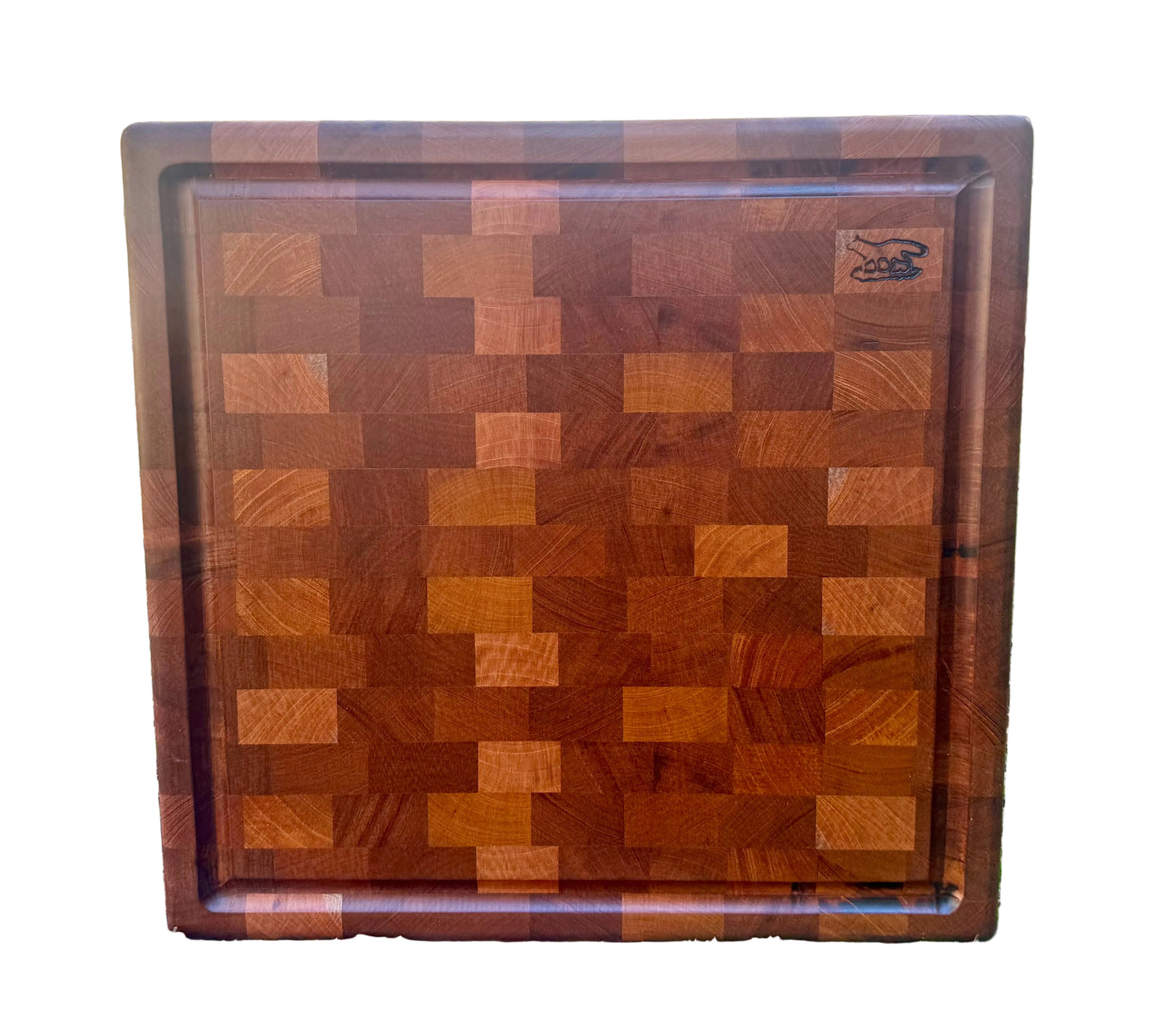 Cutting Board- Mahogany End Grain 2 inches thick with Blood Route