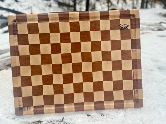 Cutting board---maple/mahogany end grain