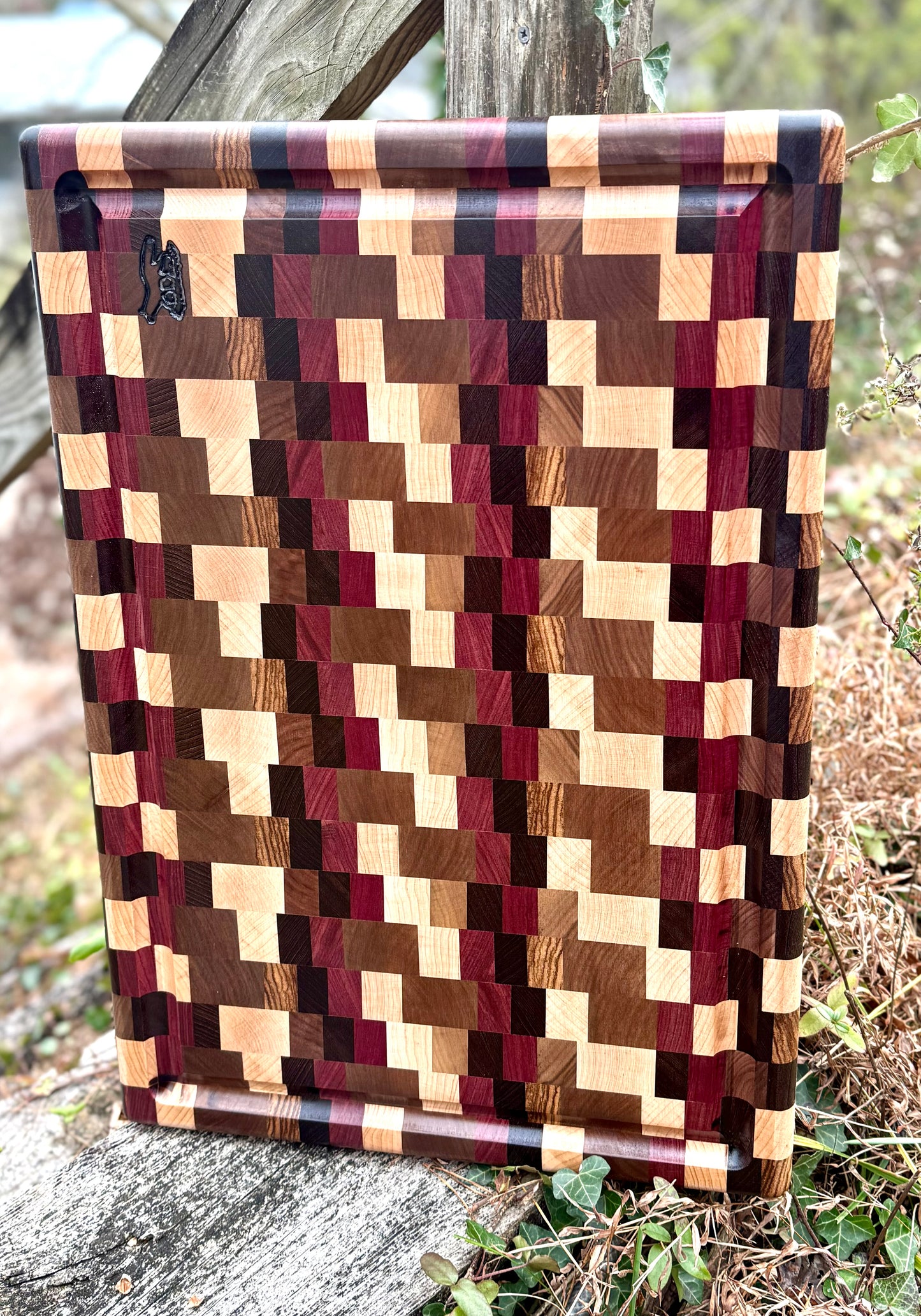 Cutting Boards-Purple Passion End Grain Cutting Board with blood route