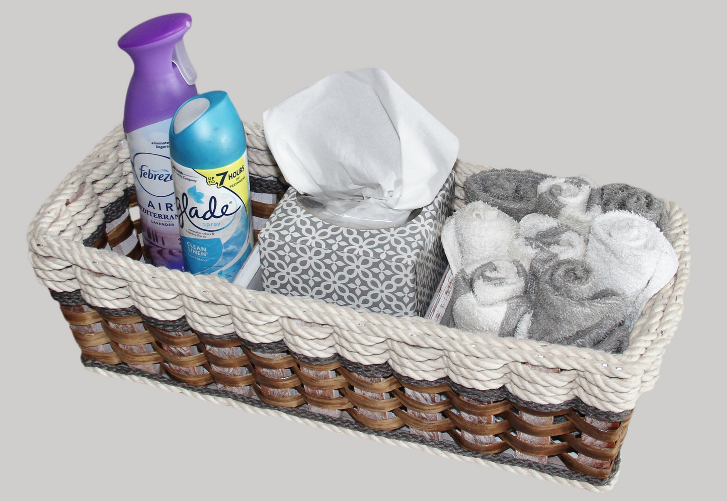 Tank Topper Basket-- Cottage Grey