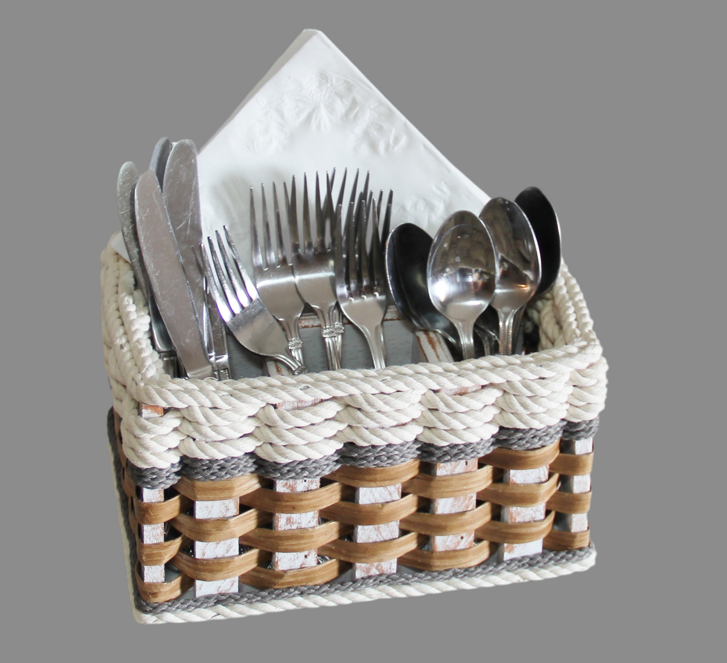 Silverware Basket-- Cottage Grey