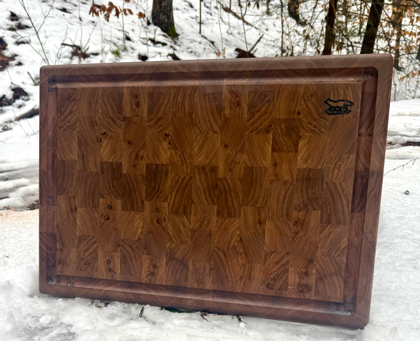 Cutting Board- Black Walnut End Grain Cutting Board with blood route
