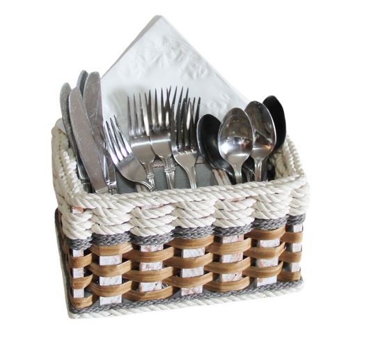 Silverware Basket-- Cottage Grey