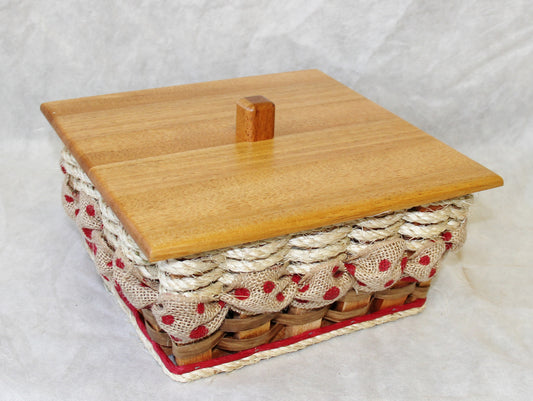 Napkin Basket w/Lid-Shabby Chic