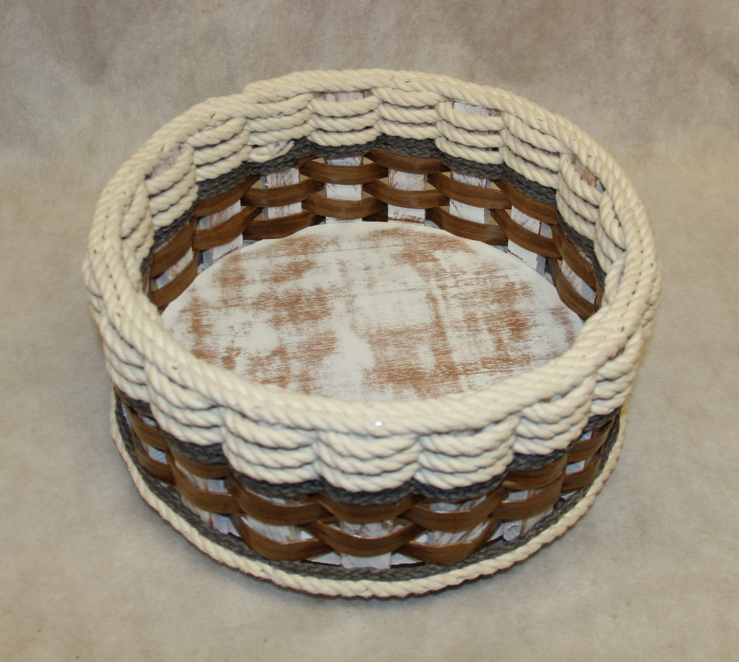 9 inch Lazy Susan Basket--Cottage Grey