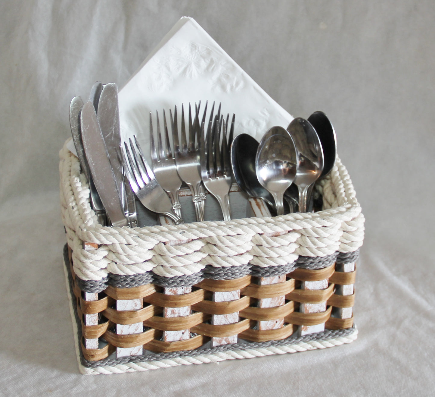 Silverware Basket-- Cottage Grey