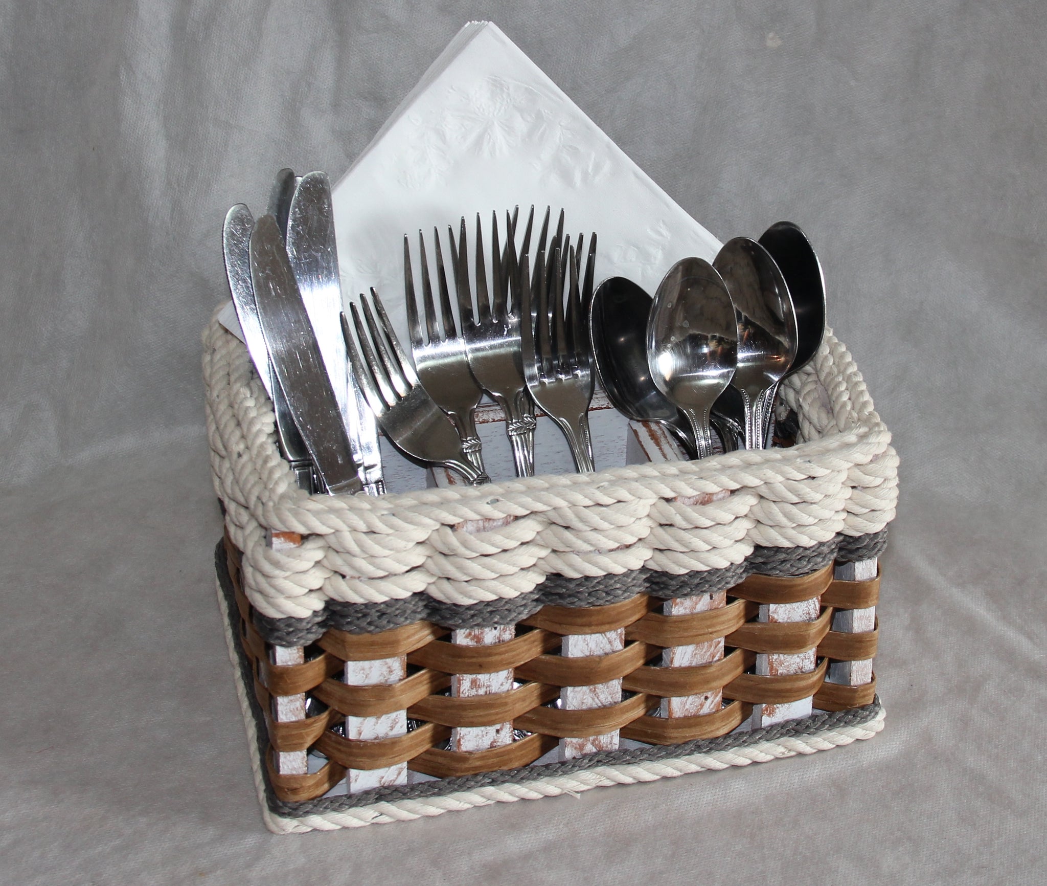 Silverware Basket-- Cottage Grey