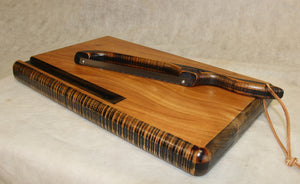 Cutting Board-- Farmhouse Mahogany Board with drip trail and Bow Knife