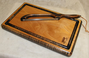 Cutting Board-- Farmhouse Mahogany Board with drip trail and Bow Knife