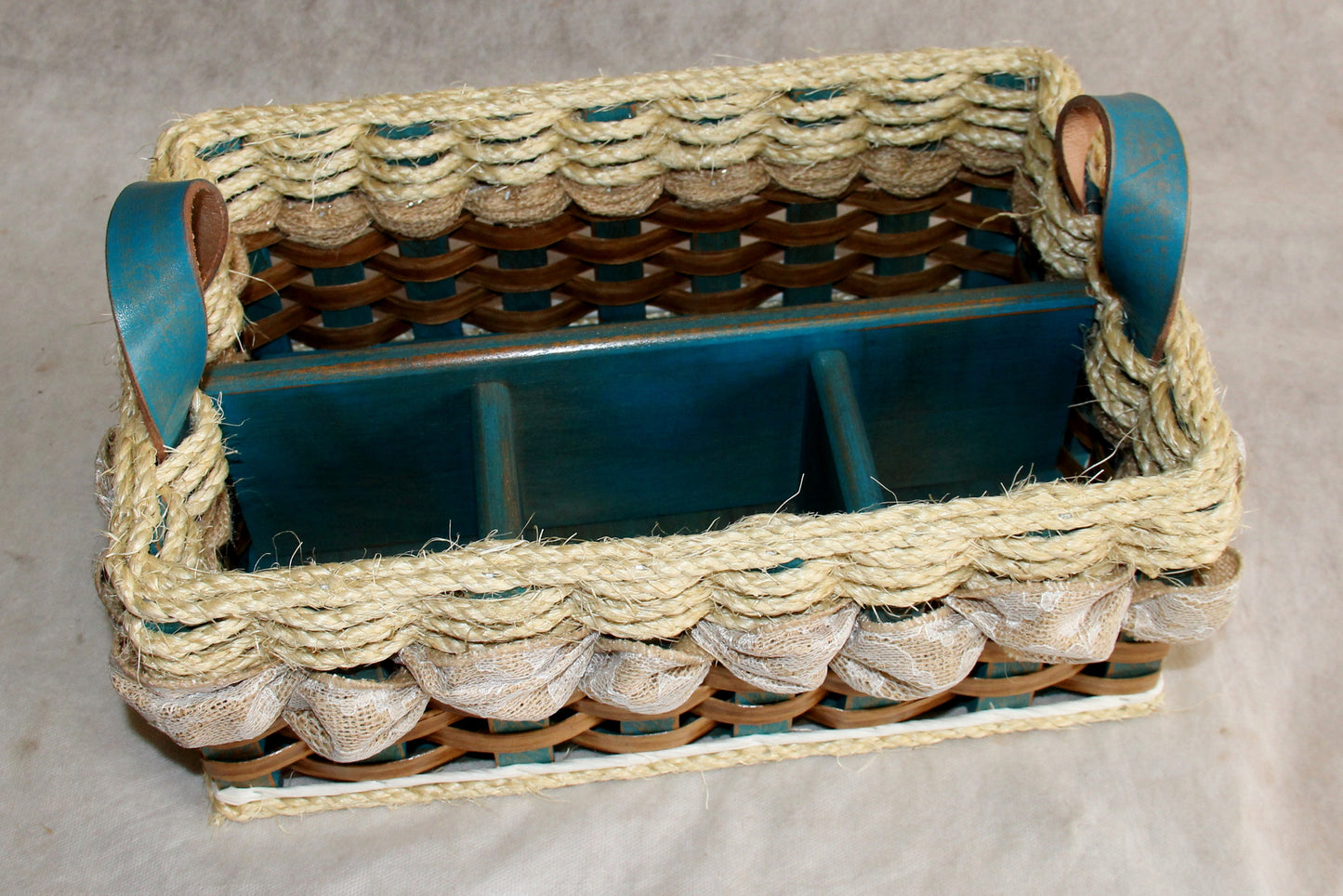 Hobby Basket w/ribbon-Shabby Chic Collection