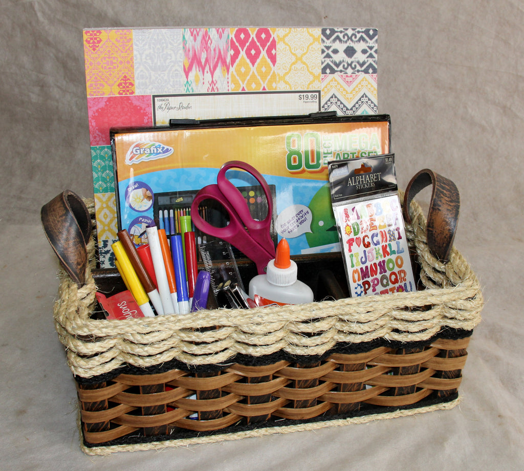 Hobby Basket w/cord-Shabby Chic Collection
