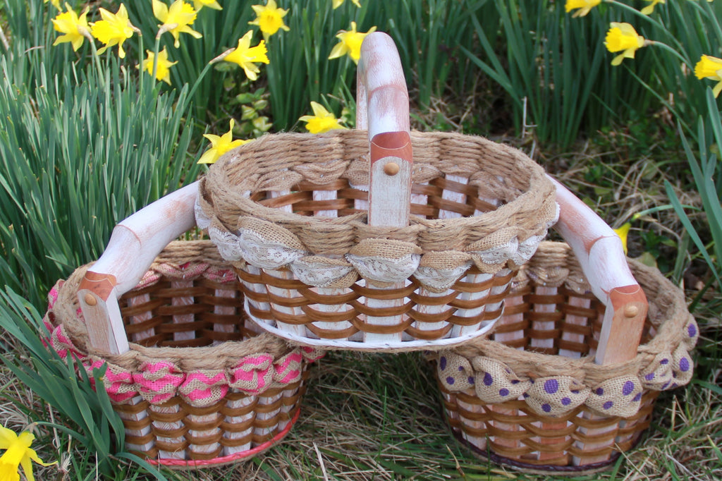 Round, Oval , and Square Baskets-Shabby Chic Collection