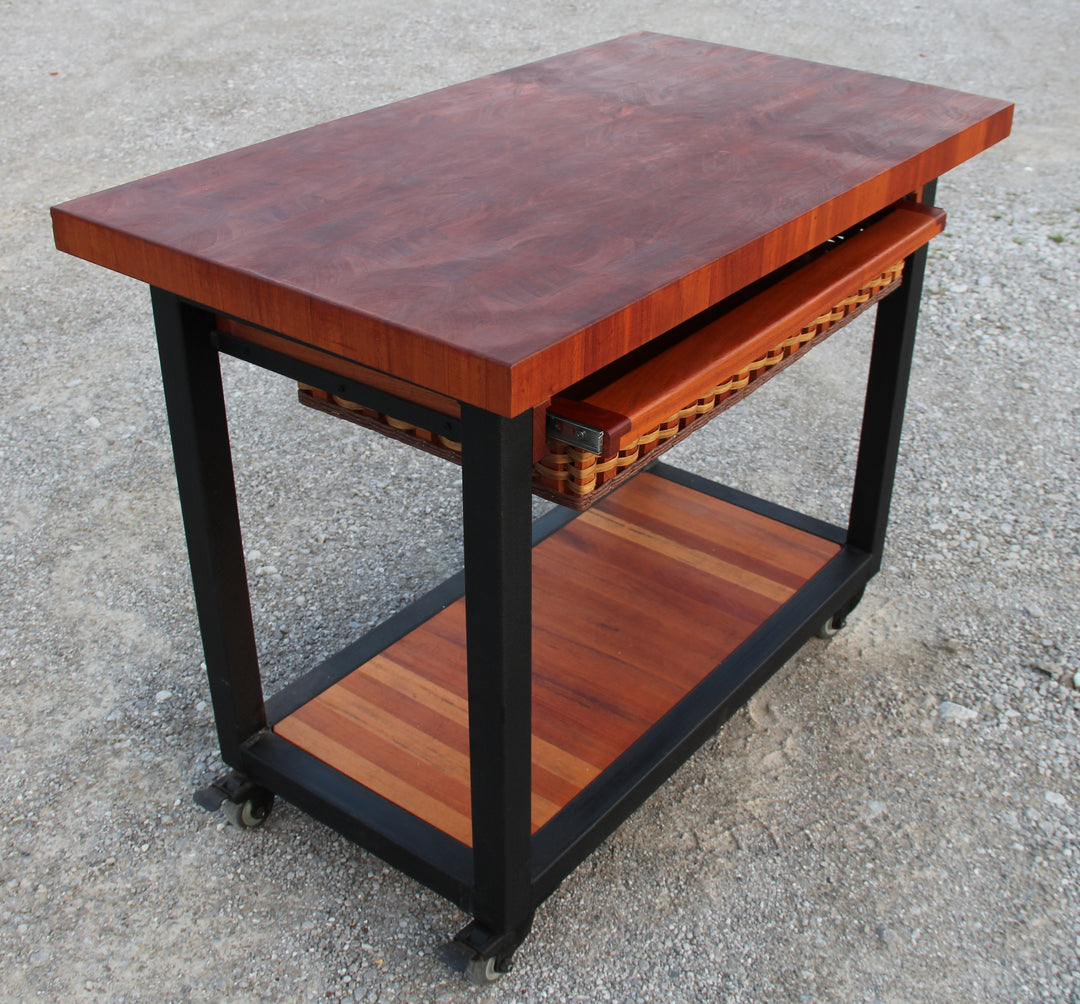 Island--Mobile Butcher Block Work Station – Foxcreek Baskets