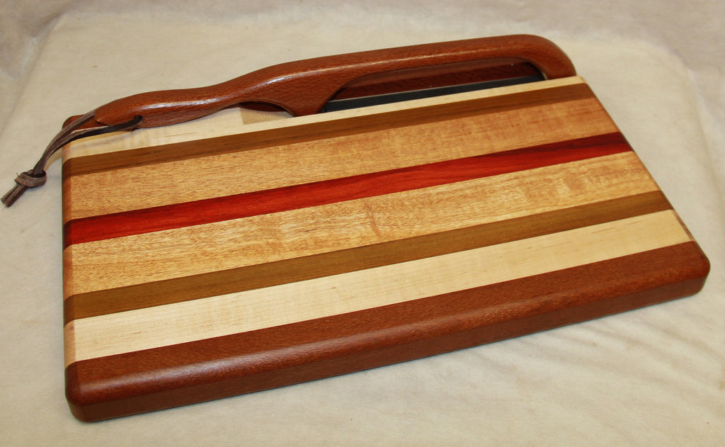 Cutting board--Stripes Board and Bow Knife w/drip trail