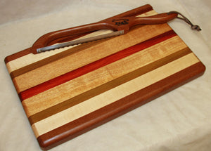 Cutting board--Stripes Board and Bow Knife w/drip trail
