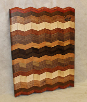 Cutting Board -- Multi-colored Wood Chevron Board
