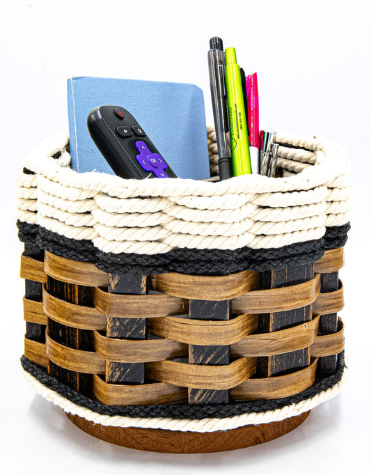 Remote Lazy Susan Basket-Cottage Black