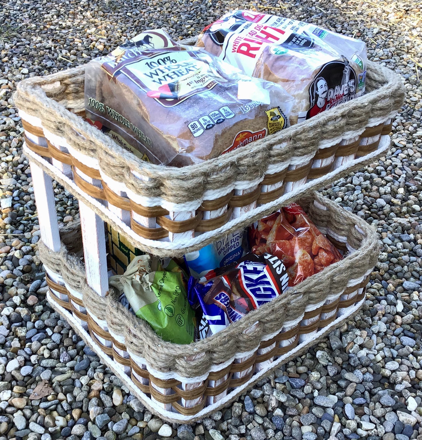 Double Bread and Pastry Basket-Shabby Chic Collection-no ribbon