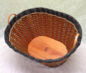 Laundry Basket w/Leather Handles