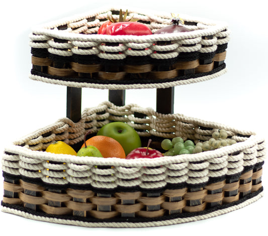 Double Corner Basket-Cottage Black