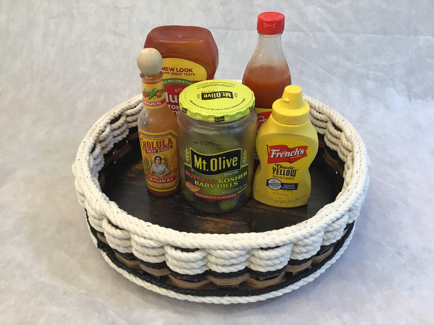 13 inch Lazy Susan Basket-Cottage Black