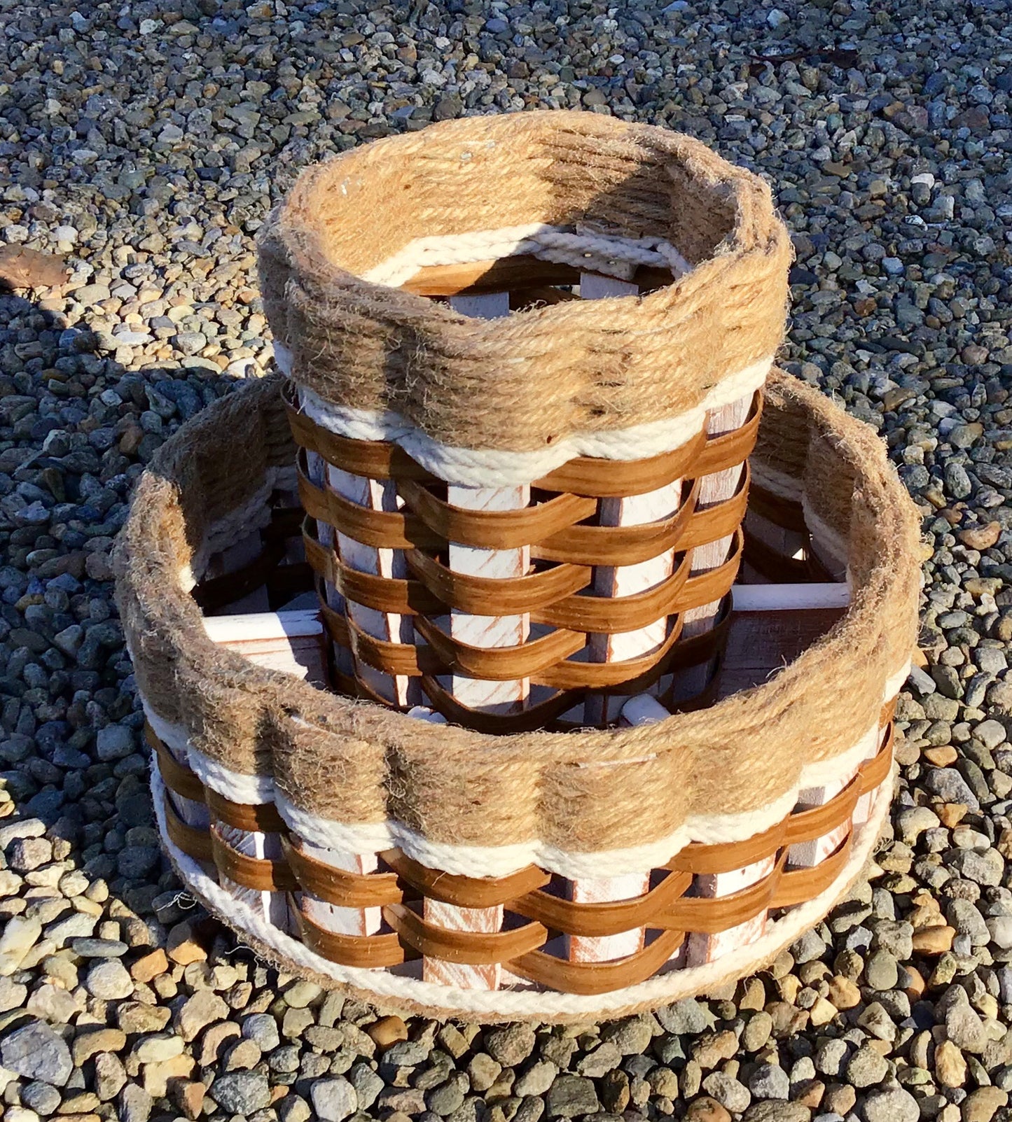 Double Utensil Lazy Susan Basket-Shabby Chic Collection