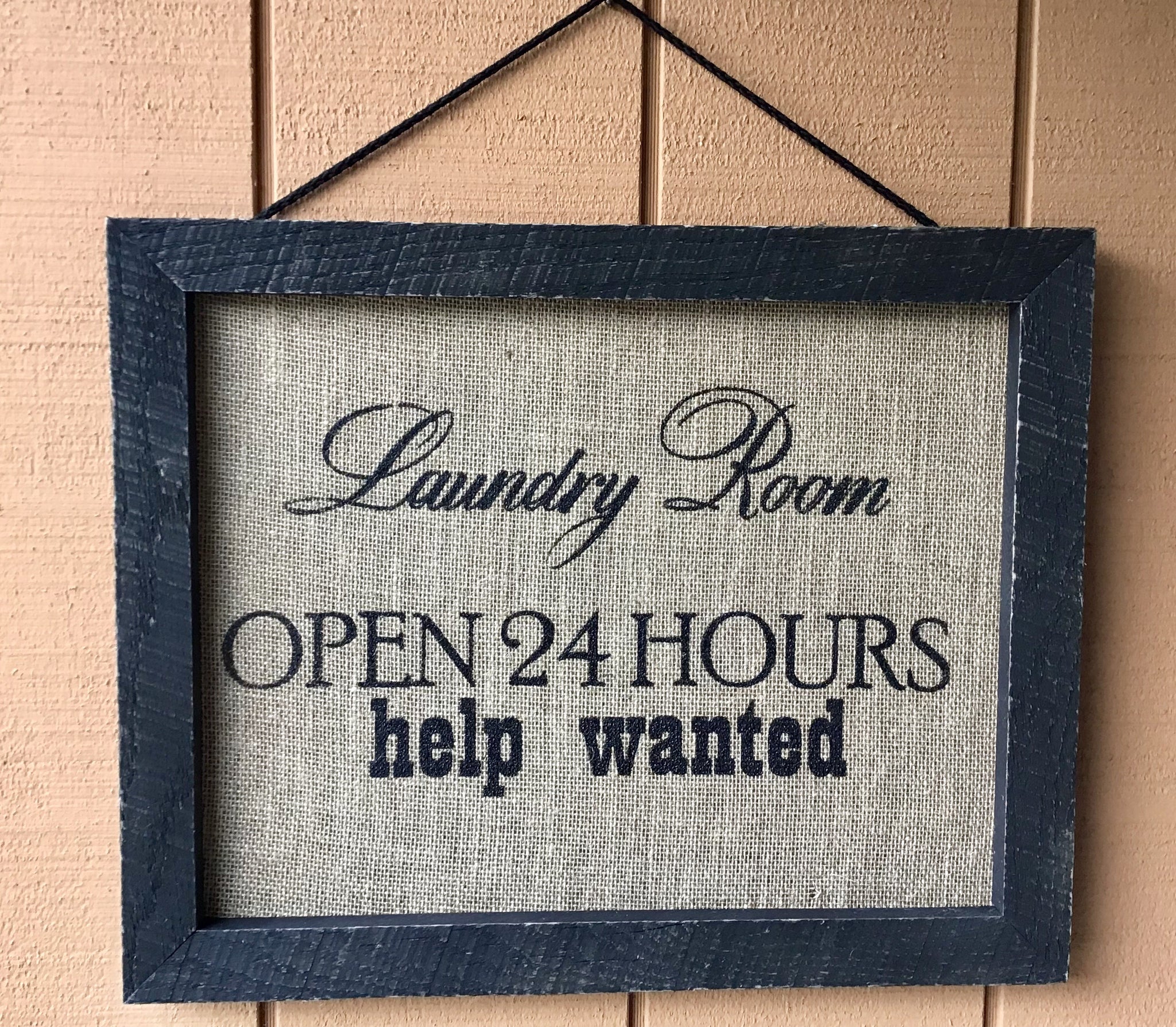 Framed Silkscreen Sayings-Laundry open 24 hours