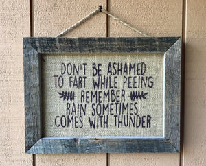 Framed Silkscreen Sayings-Thunder when it rains