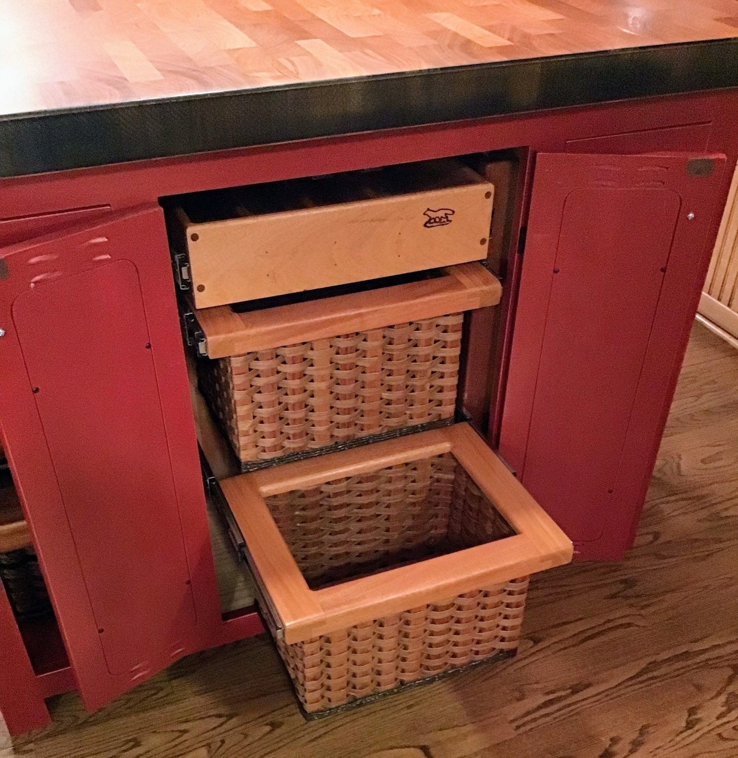 Farmhouse island- Mama’s Dream Island w/ Mahogany End Grain Butcher Block with bar seating