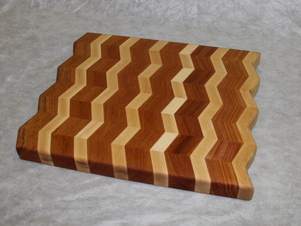 Cutting Board -- Multi-colored Wood Chevron Board – Foxcreek Baskets