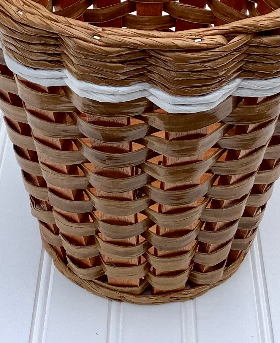 Laundry Basket w/Leather Handles