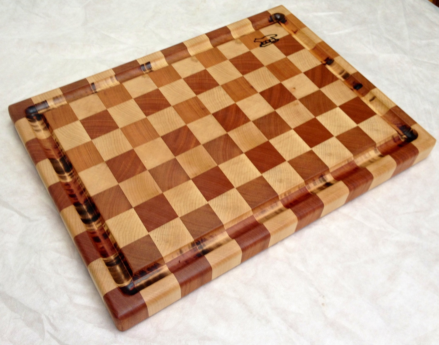 Cutting board---maple/mahogany end grain