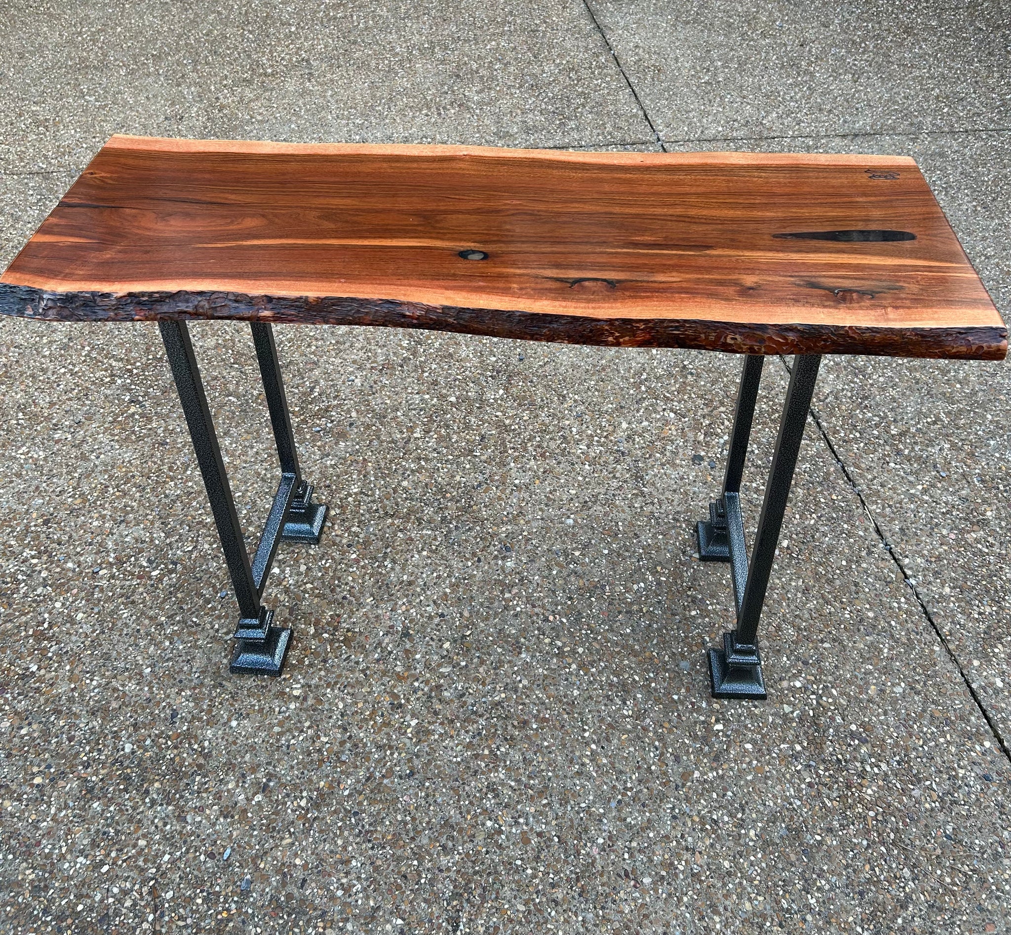 Live Edge Patagonian Rosewood Table w/bell feet legs