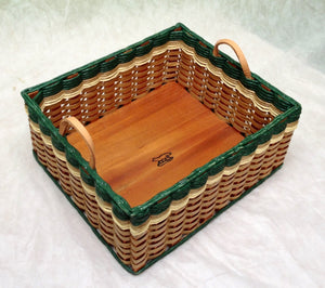 Newspaper basket w/leather handles – Foxcreek Baskets