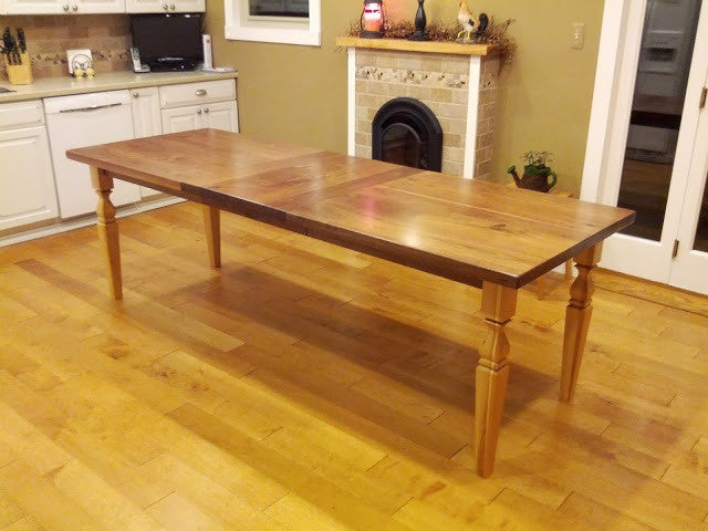 Table--30x96 Black Walnut Dining Room Table w/hickory legs