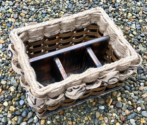 Silverware Basket-Shabby Chic Collection w/Black & White distress