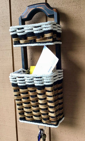 Wall Organizer Double Basket-Cottage Black