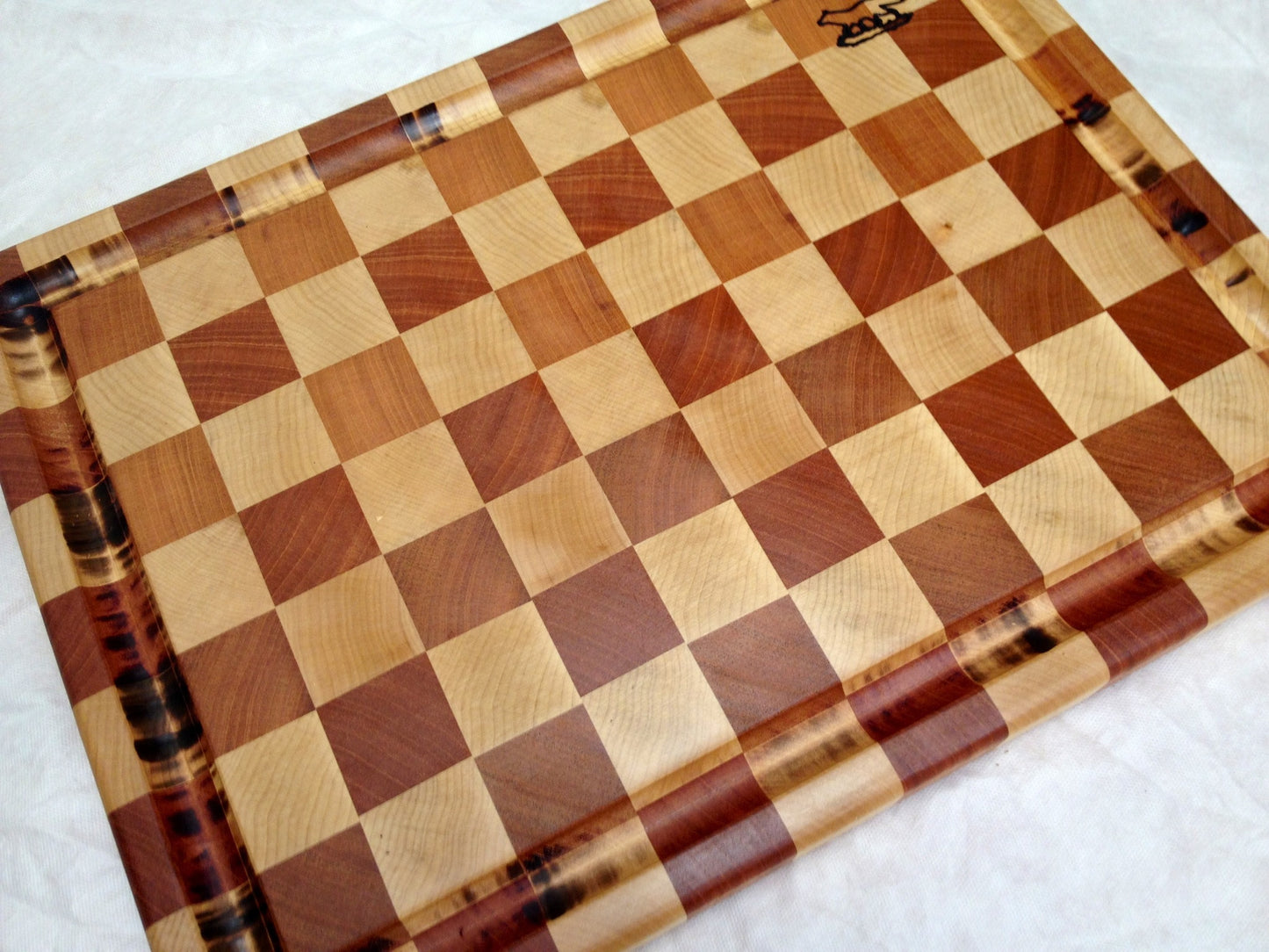 Cutting board---maple/mahogany end grain