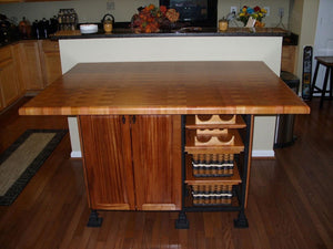 Table--60 x 60 Mahogany End Grain Butcher Block Table