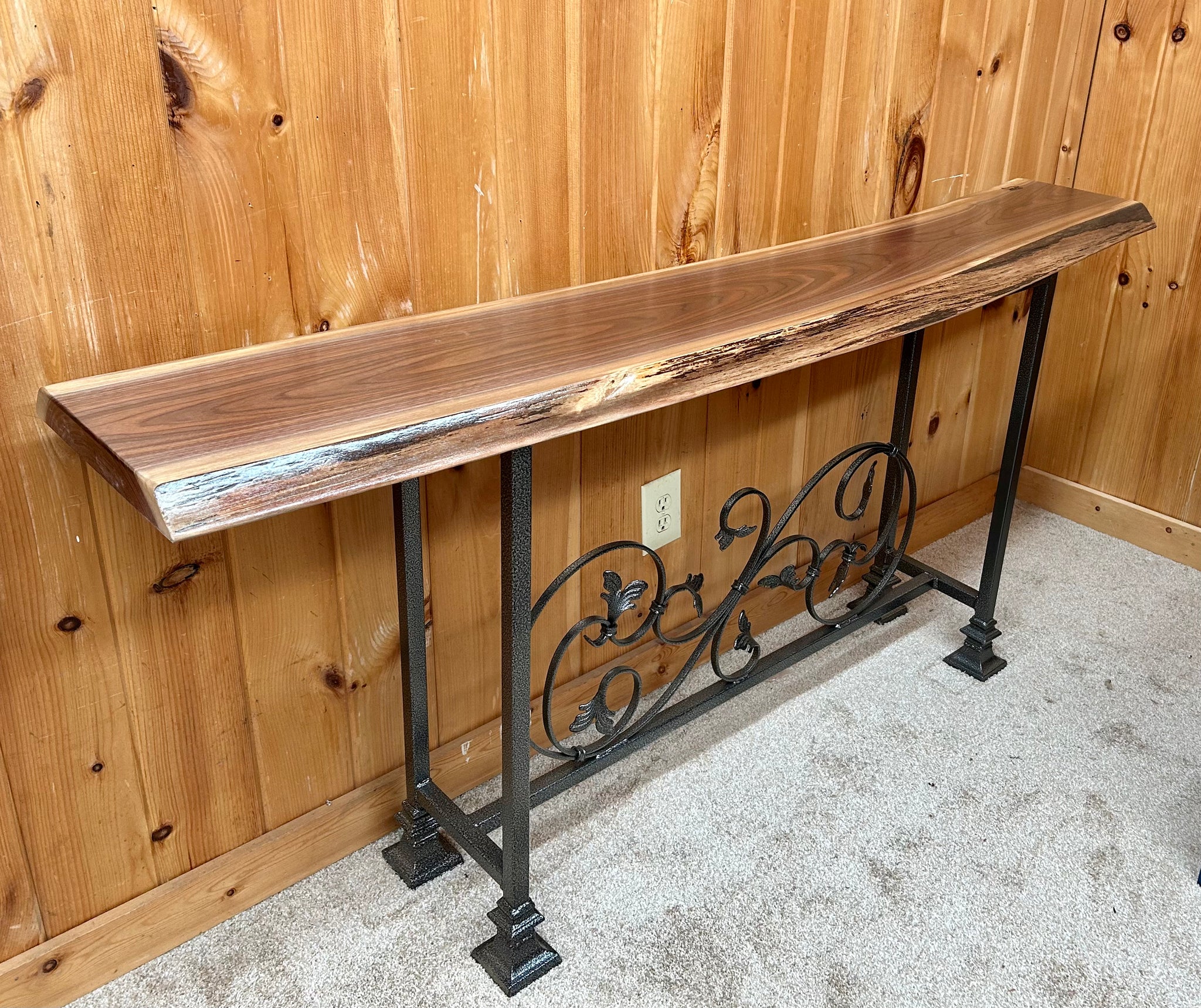 Live Edge Black Walnut Skinny Console Table