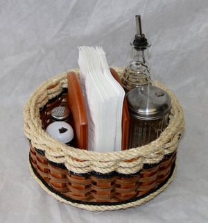 9 inch lazy Susan w/sisal rope-Shabby Chic Collection
