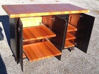 Island- Mobile Buffet Bar w/ Mahogany End Grain Butcher Block – Foxcreek  Baskets