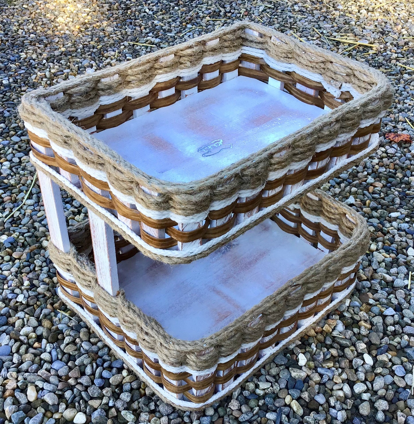 Double Bread and Pastry Basket-Shabby Chic Collection-no ribbon