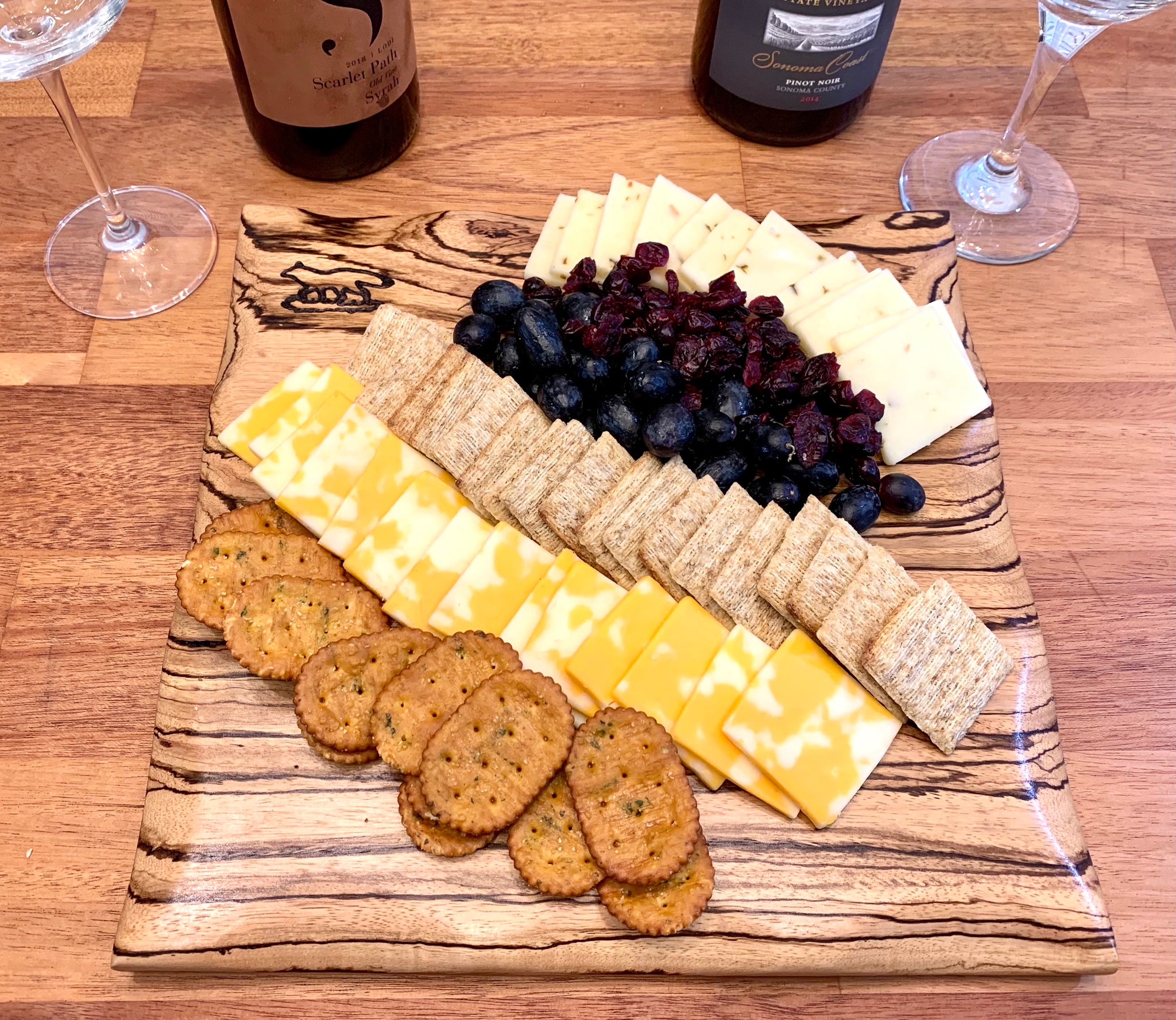 Charcuterie Board-Zebra Wood w/waned edge – Foxcreek Baskets