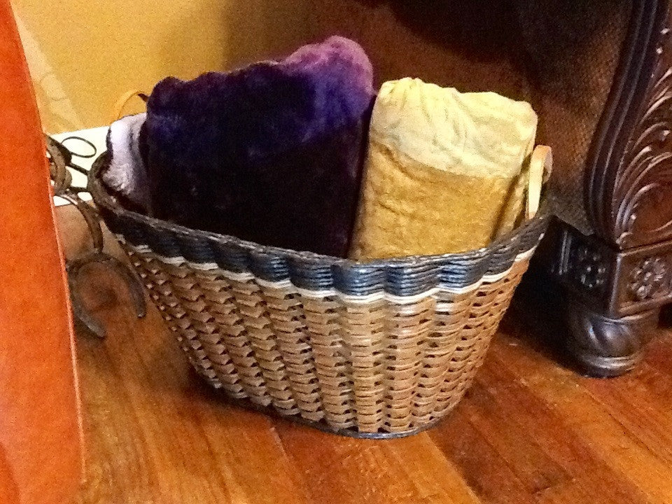 Laundry Basket w/Leather Handles