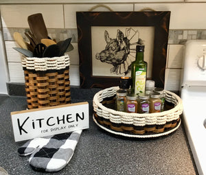 Utensil Lazy Susan Basket-Cottage Black
