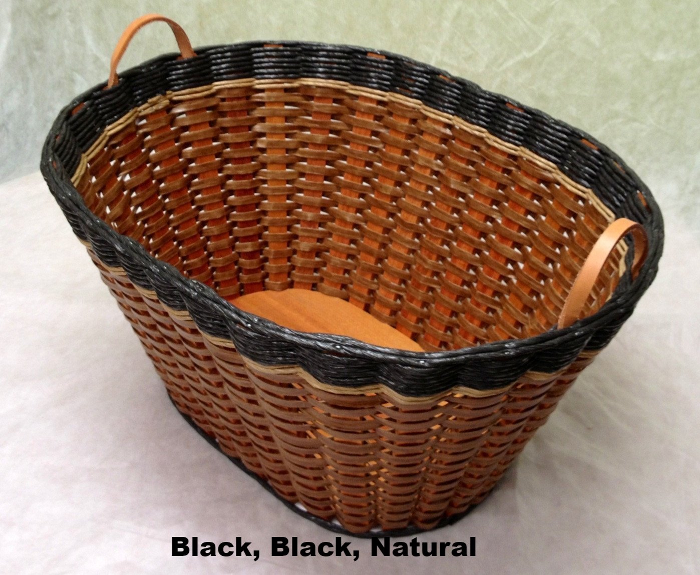 Laundry Basket w/Leather Handles