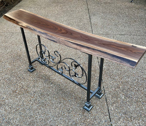 Live Edge Black Walnut Skinny Console Table