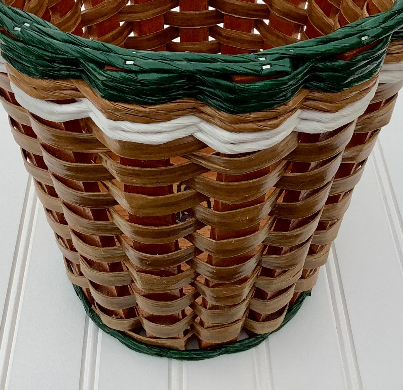 Laundry Basket w/Leather Handles